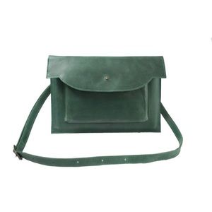 Handmade Genuine Leather Green Laptop Bag
